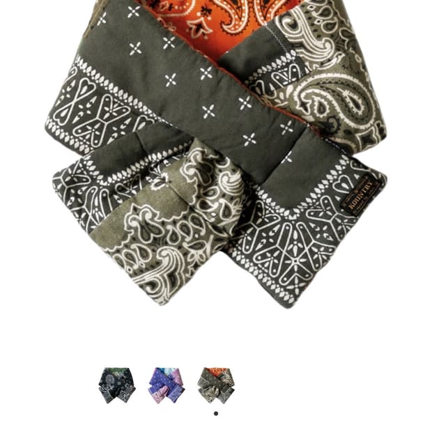 Kapital 캐피탈 양면 반다나 머플러 카키