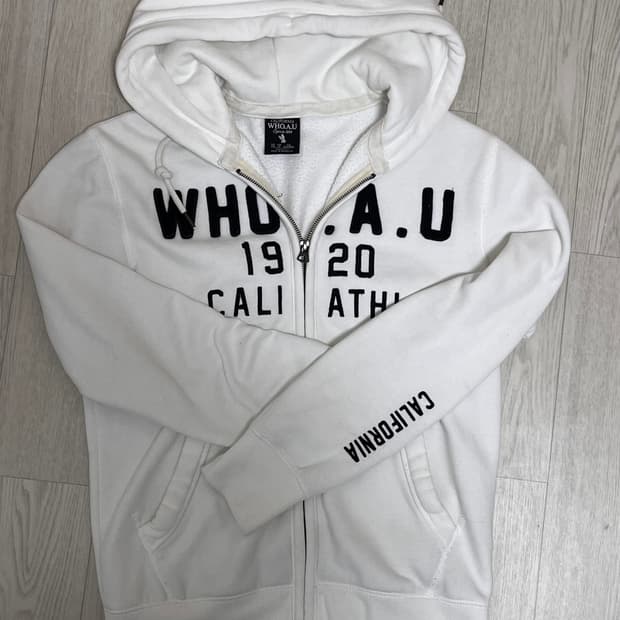 후아유 화이트 후드집업 S