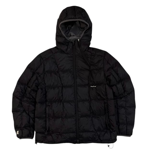 WMC 이중지퍼 덕다운 바둑판 경량패딩 블랙