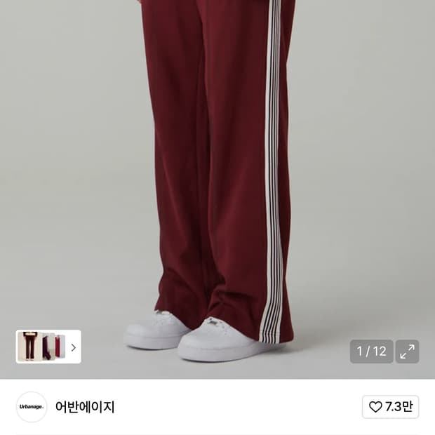 어센틱 라인 트랙 팬츠 버건디