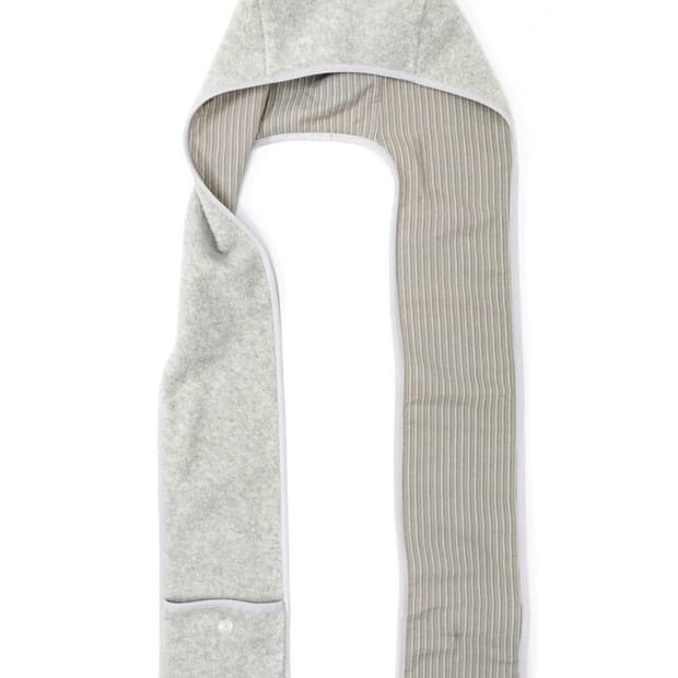 샵페어리 플리스 이어 후드 머플러 멜란지그레이