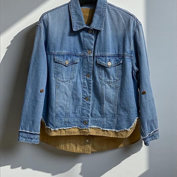 시스템 레이어드 데님 자켓