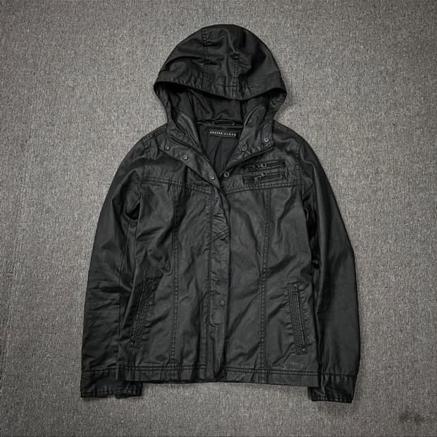 Coated Cloth black coating hood jacket