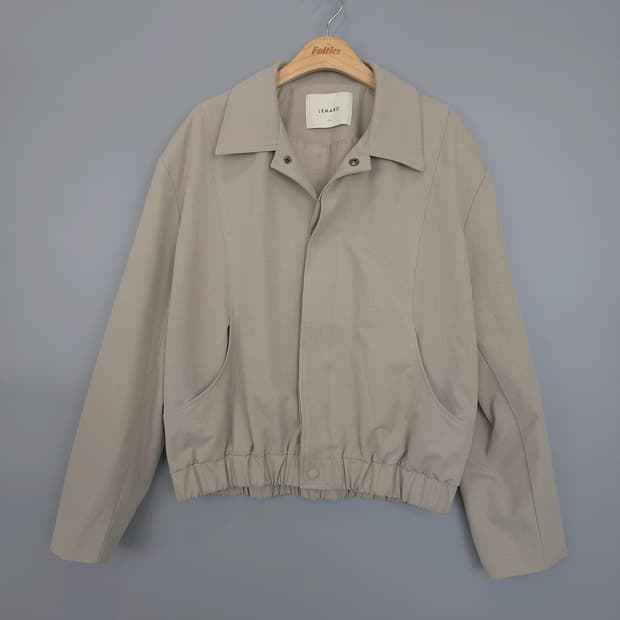 르마드 LEMARD 미니멀 절개 블루종 밑단밴딩 자켓 3