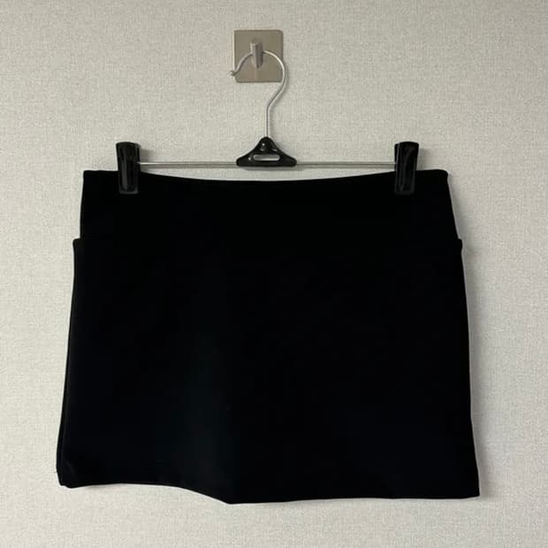 스판 로우 미니 스커트 블랙