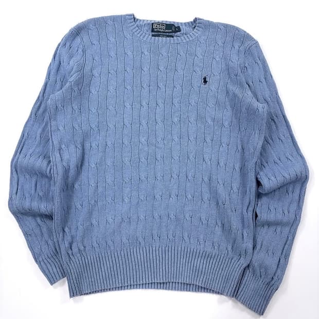 폴로 꽈배기 니트