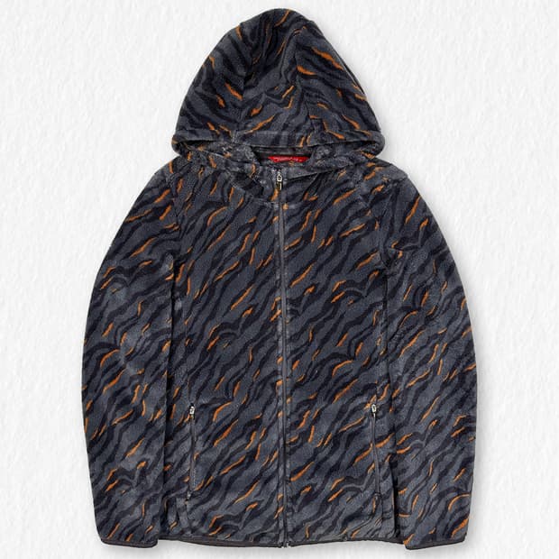 크로커다일 애니멀패턴 플리스 후드자켓