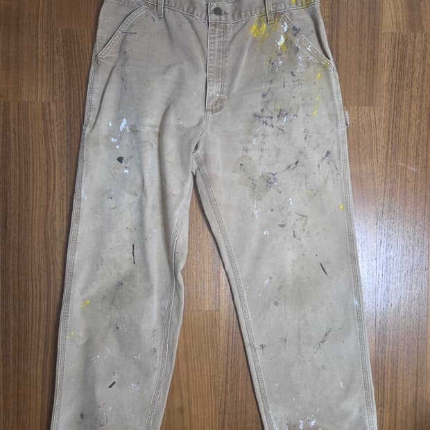 칼하트 페인팅 워크웨어 팬츠 베이지