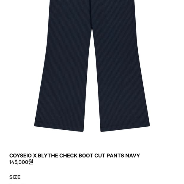 코이세이오 X 브라이스 체크 부츠 컷 팬츠 네이비