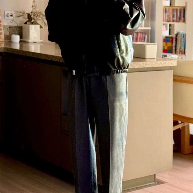 노티카 블랙 레더 자켓 L