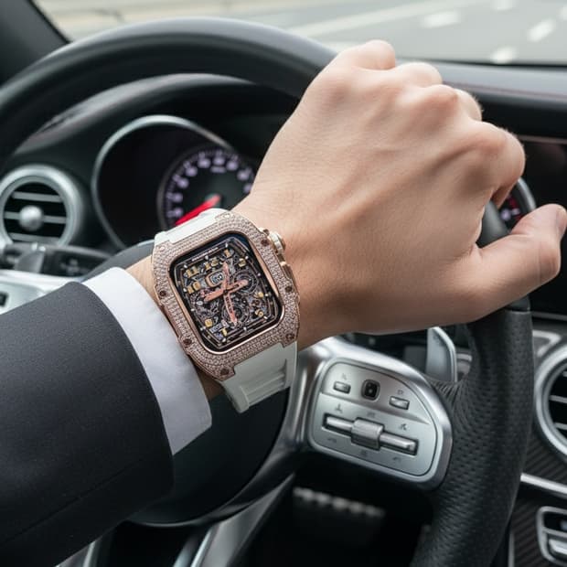 아이스아웃 다이아몬드 리차드밀 스타일 애플워치 스트랩