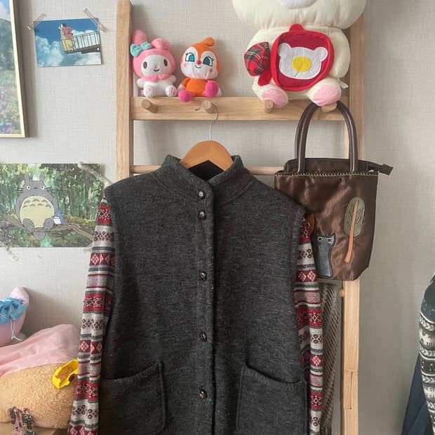 모리걸 빈티지 노르딕 조끼 set 🩶♥️