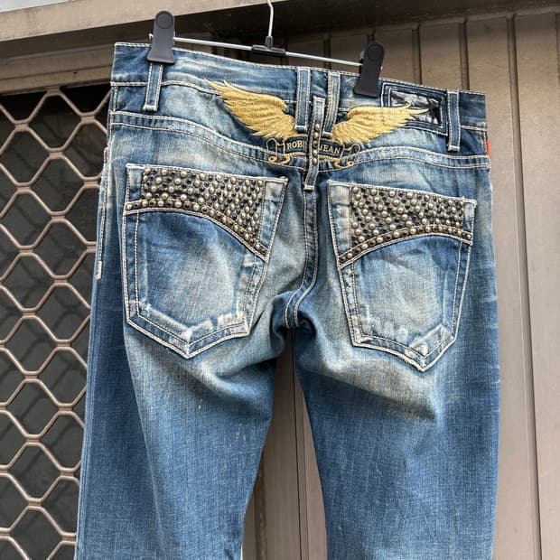 ROBIN’s JEANS back patch stud denim jean