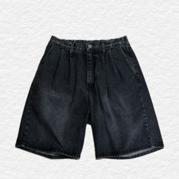 데님 워싱 버뮤다 팬츠 