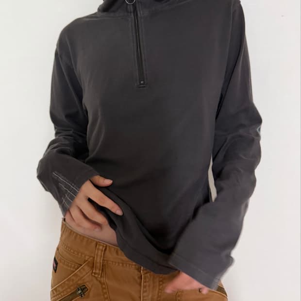 캐피탈 ORTEGA JERSEY HALF-ZIP LONG SLEEVE T