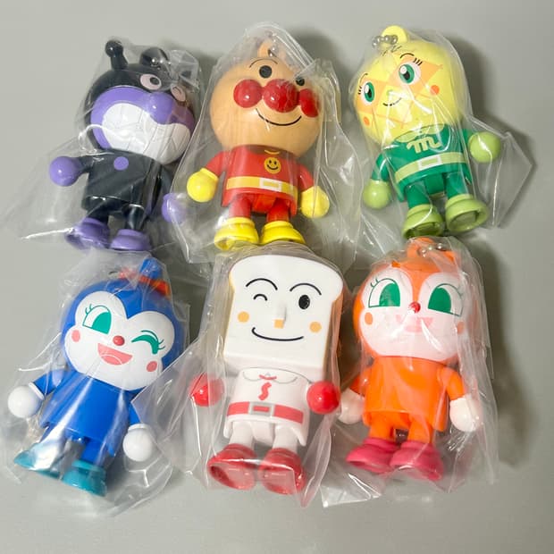 호빵맨 세균맨 짤랑이 식빵맨 딸랑이 메론빠소녀 키링 6개