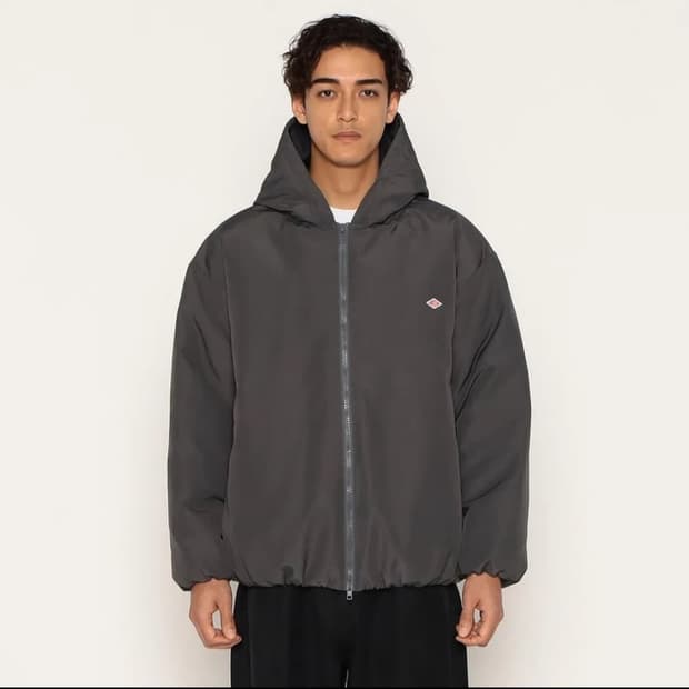 단톤 후드 다운 패딩 차콜 