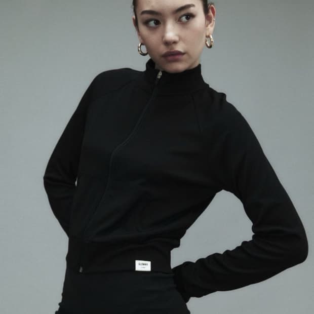 글로니 classic rib track zip up