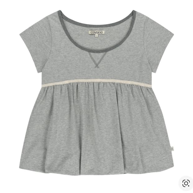 코이세이오 레이스 벌룬 티셔츠 멜란지 그레이 1