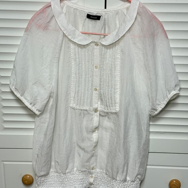 일본 빈티지 반팔 블라우스