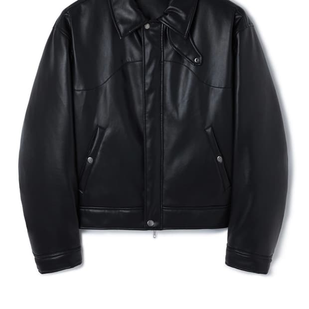 문선 비건 구스다운 푸퍼 블루종