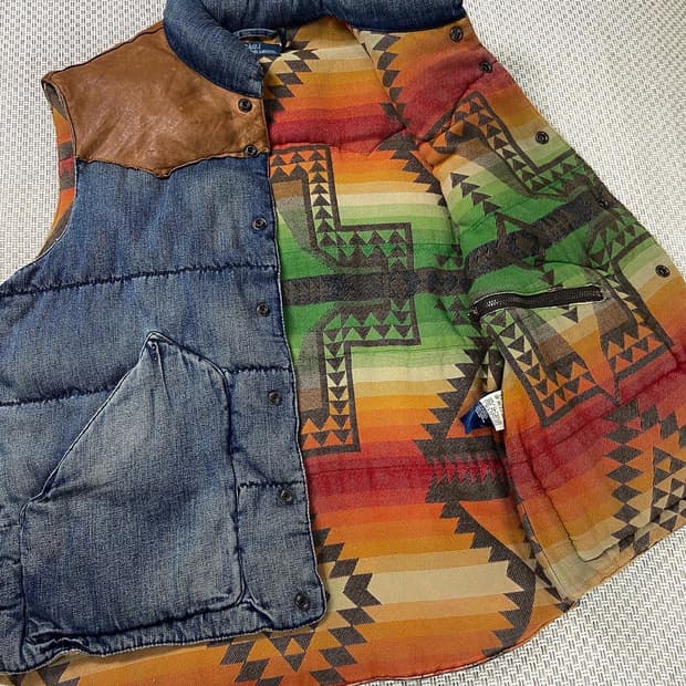 (103-105) 폴로 나바호 안감 웨스턴 패딩 베스트