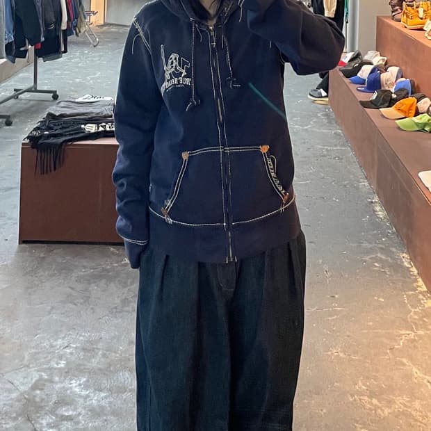 트루릴리전 스티치 네이비 후드집업 H1011