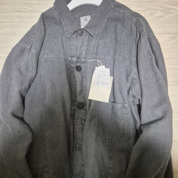 폴리테루 린넨 트러커 자켓 4사이즈 블루 