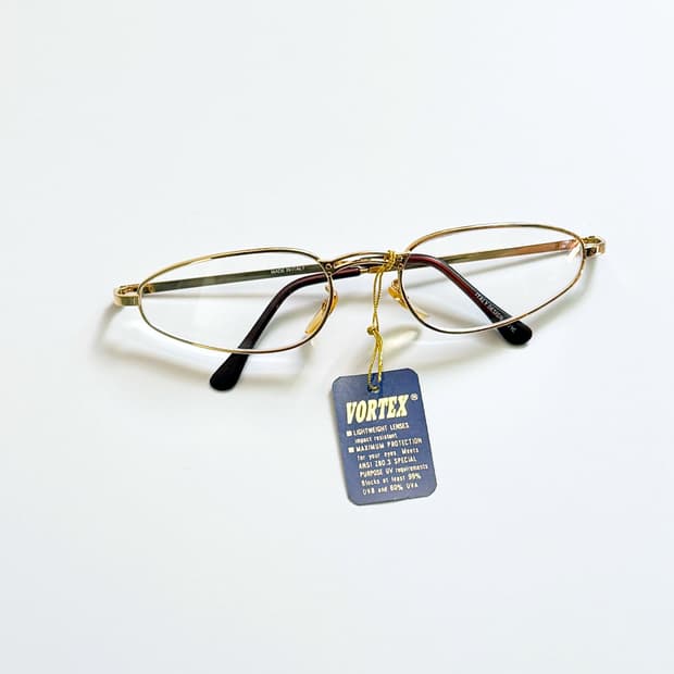 90s VORTEX 골드 메탈 오벌 프레임 빈티지 안경