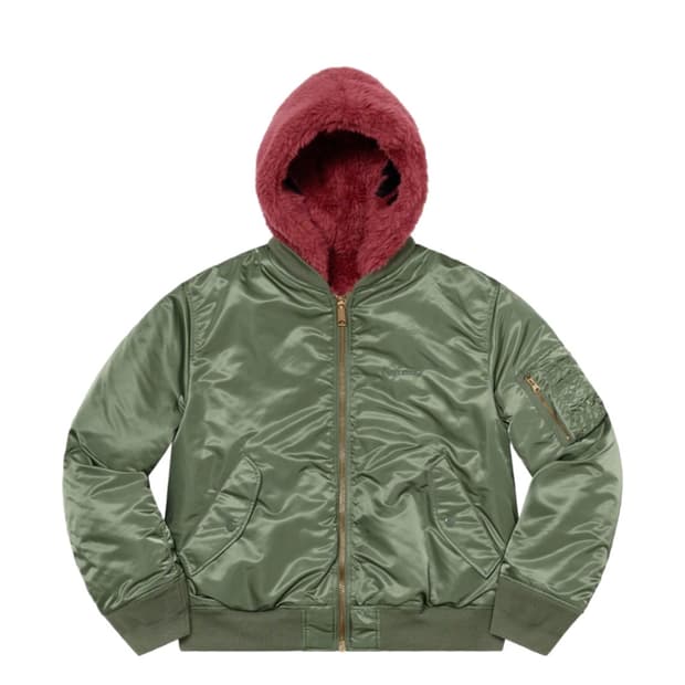 [M] 슈프림 포우 퍼 리버시블 MA-1 올리브 - 22FW