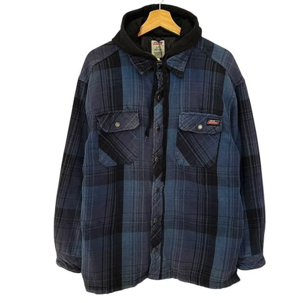 디키즈 네이비 체크 후드 워크 자켓 점퍼 L