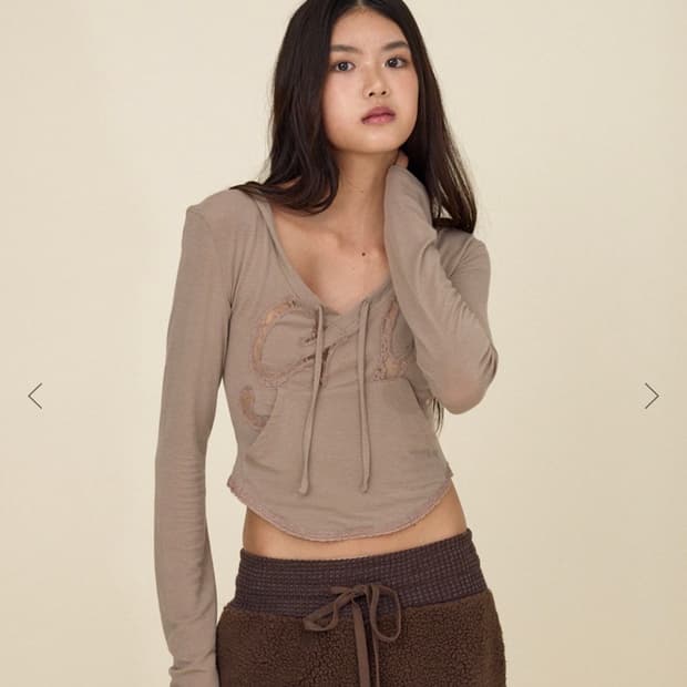 글로니 MUFFIN HOODIE TOP (BEIGE)