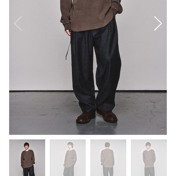 [XL][새상품] 아트이츠액츠 가먼트 다이드 와플 헨리넥 머드 브라운