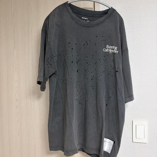 새티스파이 MOTHTECH T-SHIRT-AGED BLACK(XL)
