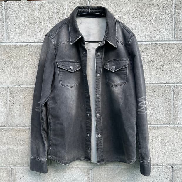 cook jeans 코튼스웻 워시드 웨스턴 셔츠