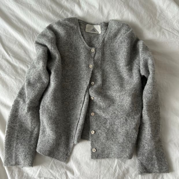 르 오버 클래식 알파카 니트 가디건