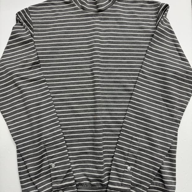 Kolor 반폴라 긴팔 티셔츠 3 사이즈 그레이 스트라이프