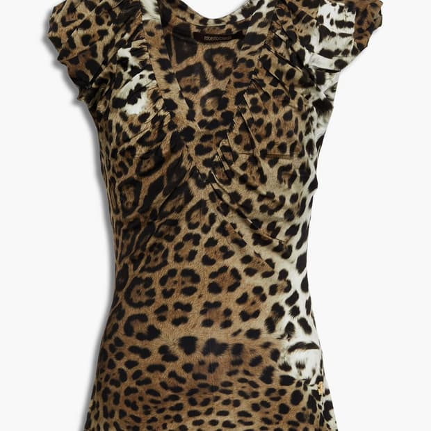 Roberto cavalli 카발리 레오파드 슬림 탑