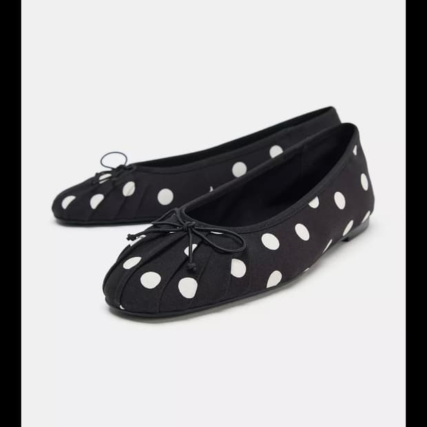 자라 리본 도트 발레리나 플랫슈즈