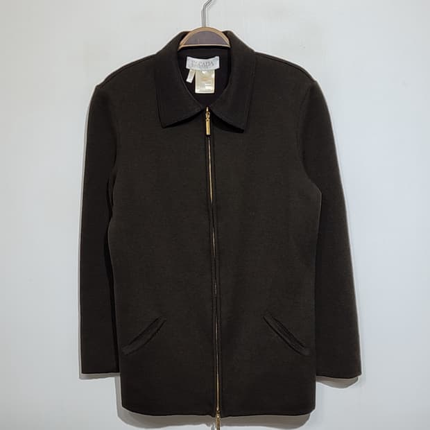 (M) 에스까다 니트집업 브라운 니트자켓 울 캐시미어 