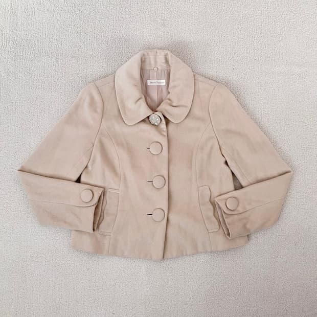 라떼갸루 베이지 러블리 숏 코트