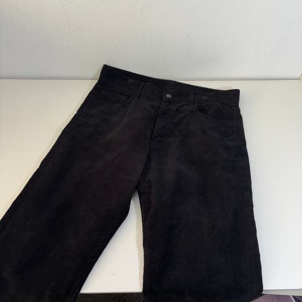 M 유니폼브릿지 블랙 레귤러핏 골덴 코듀로이팬츠