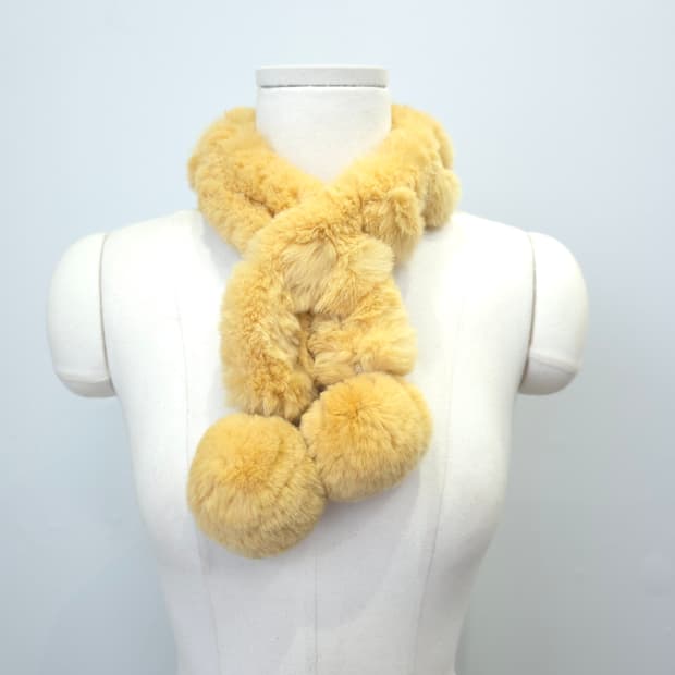 머스타드 래빗퍼 미니 머플러 