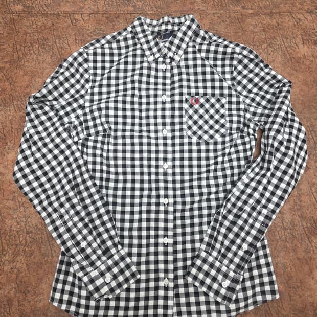 프레드페리 여성 깅엄 체크 셔츠 S