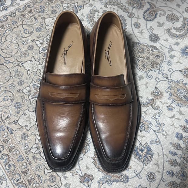 소가죽 5.5cm키높이 로퍼 250/1브라운 굿이어웰트, 소가죽 밑창 