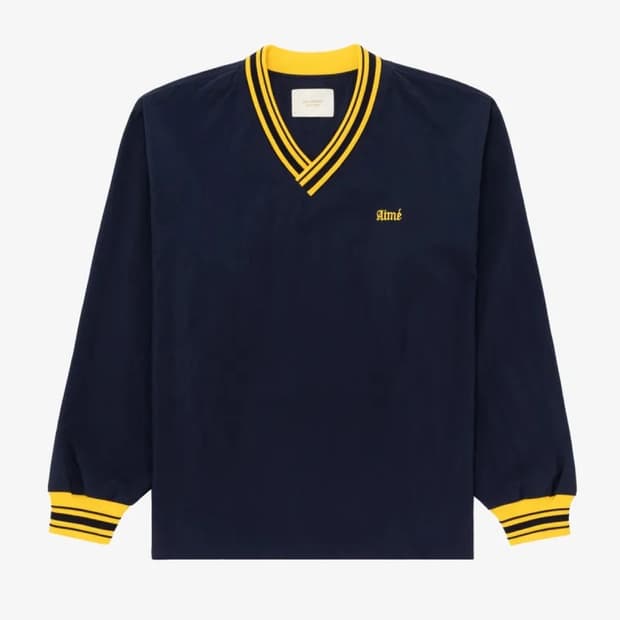 에임레온도르 네이비 웜업 풀오버 아노락 맨투맨 L-XL