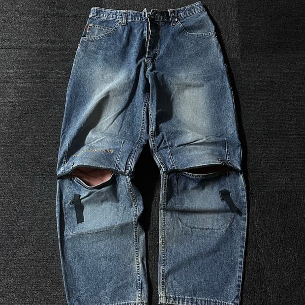 Pelle Pelle Vintage 워싱 데님 Cargo Pants 