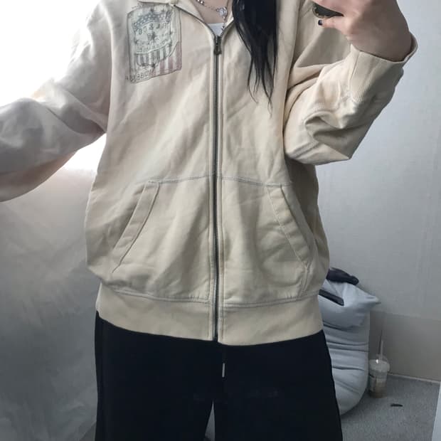 폴로 진스 성조기 오버핏 후드집업