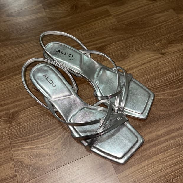 ALDO 실버 스퀘어 샌달