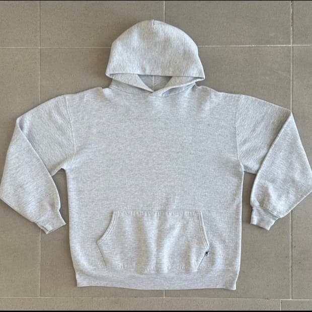 90s 빈티지 러셀 후드 밝은 그레이 XL USA